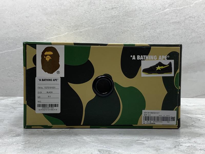 GT A Bathing Ape Bape Sk8 Sta Black Electric Yellow