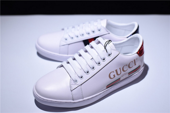 GUCCI ACE EMBROIDERED LOW-TOP SNEAKER WITH LOGO