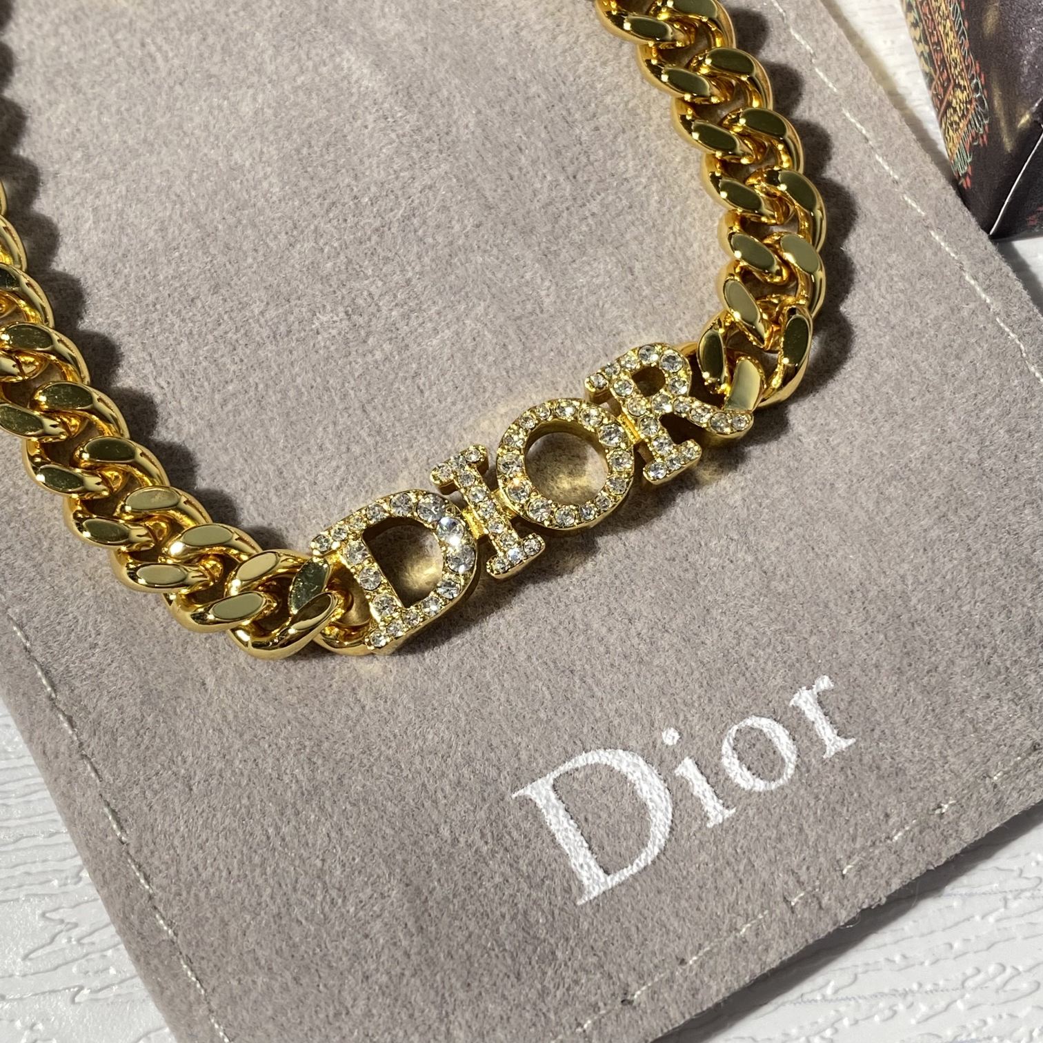 Dior bracelet gold rhinestones
