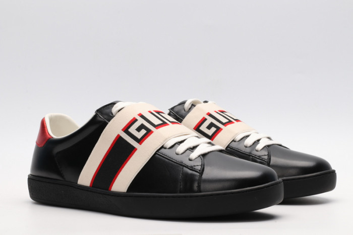Gucci Ace Embroidered Low-Top Sneaker black