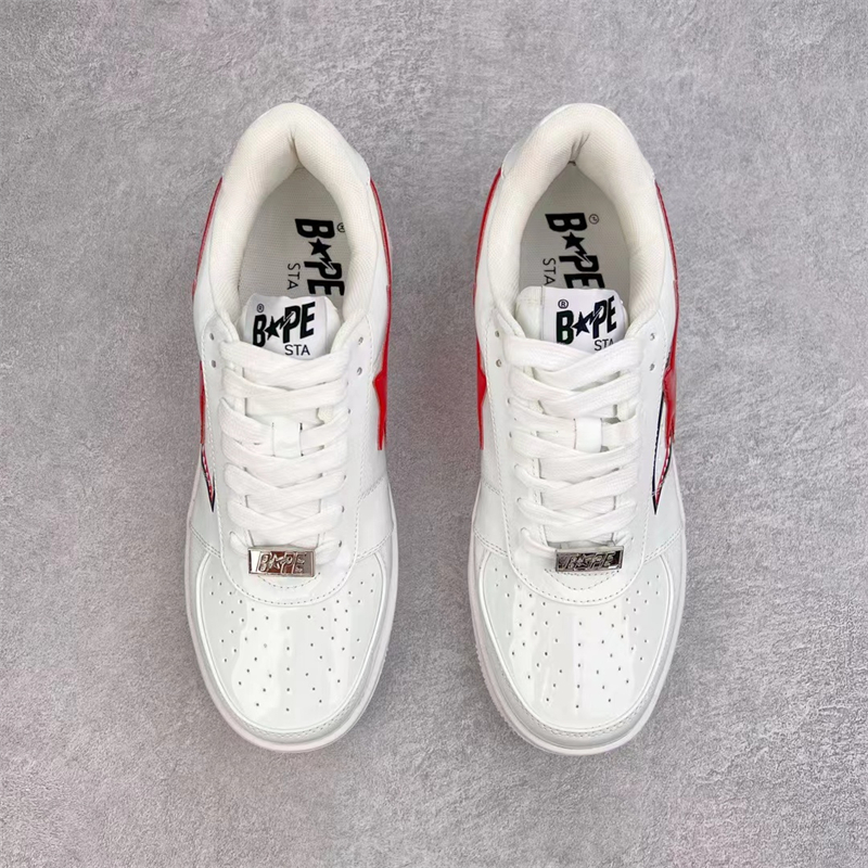 A Bathing Ape Bape Sta Low Shark White 1F70-191-004RED