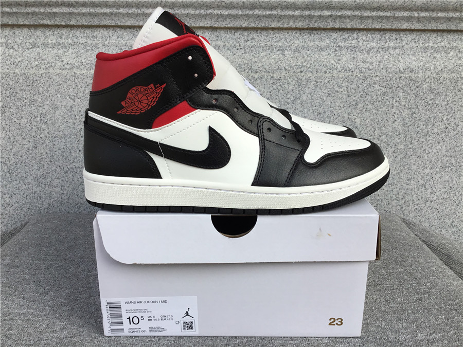 Air Jordan AJ1 Mid black White Red