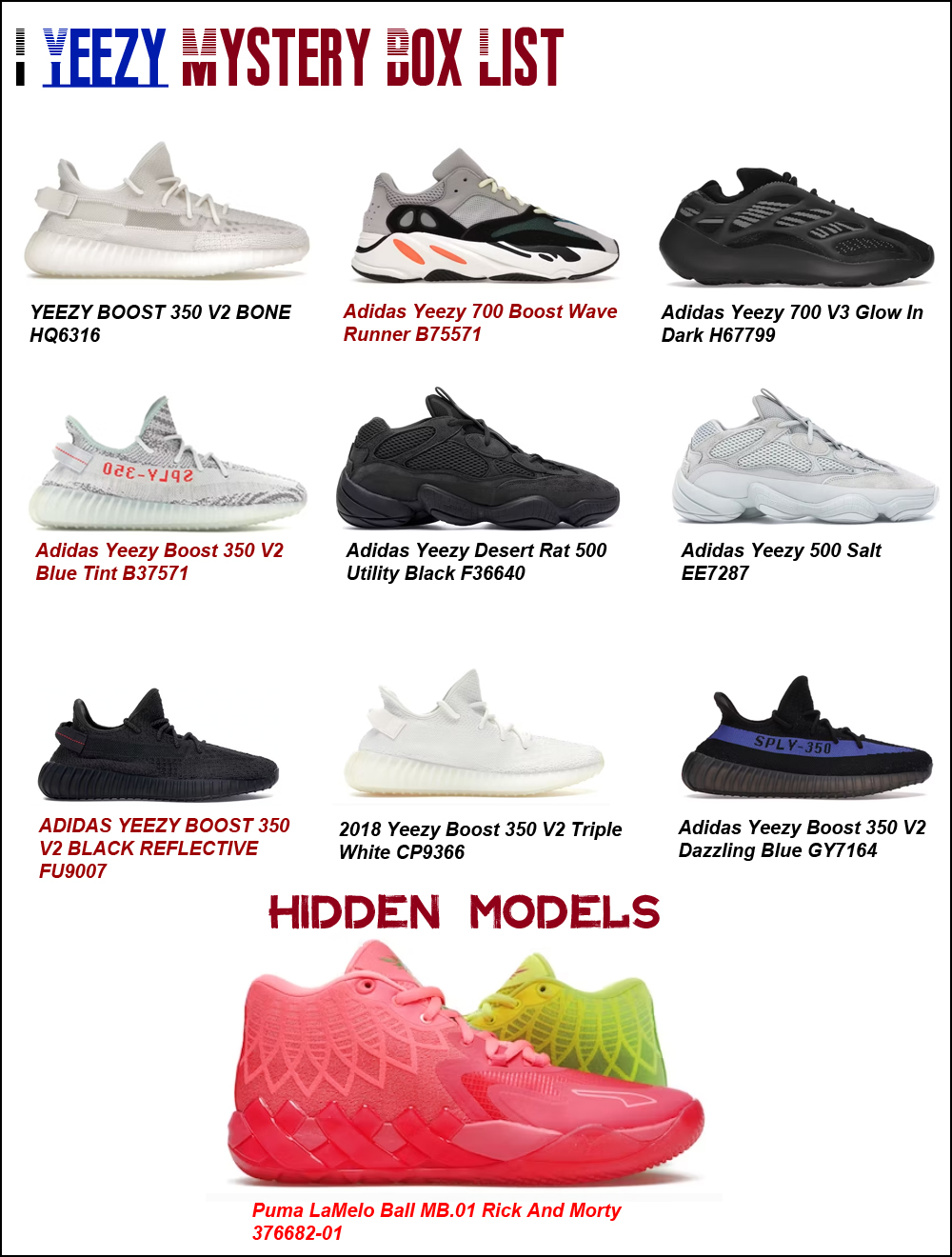 Yeezy Mystery Box (Get A Pair At Random) 0524yeezy