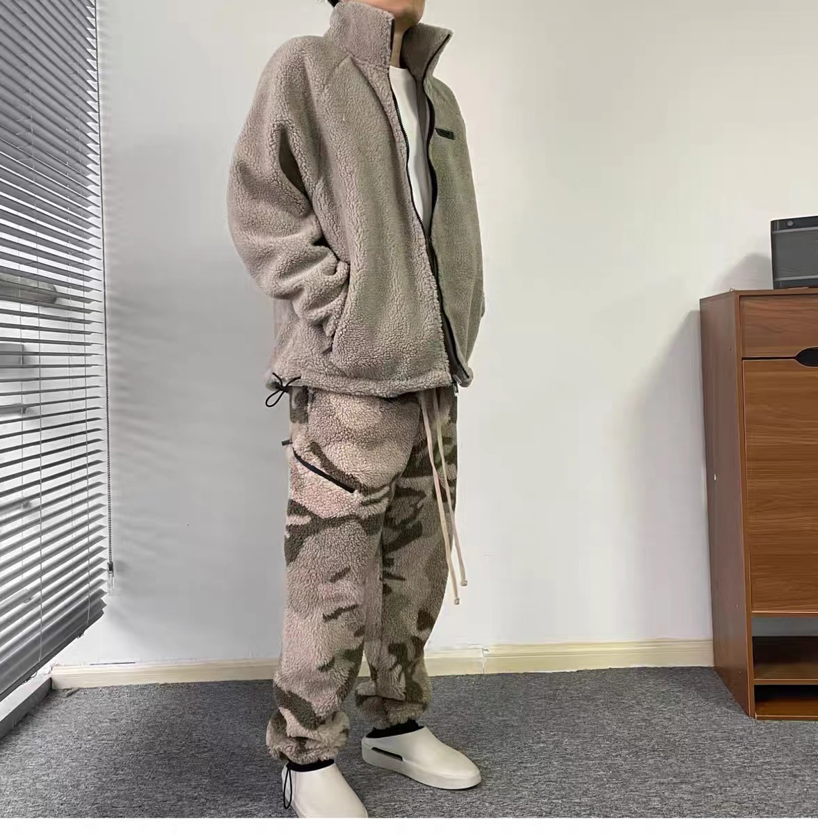 FOG FEAR OF GOD essentials polar fleece jacket spring, autumn and winter