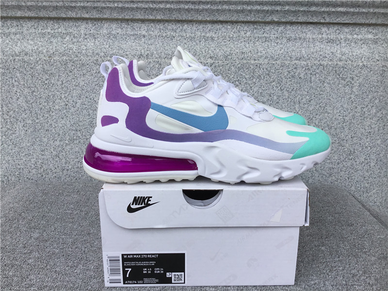 Nike Air Max 270 React Air Cushioned Running Shoe AT6174-102