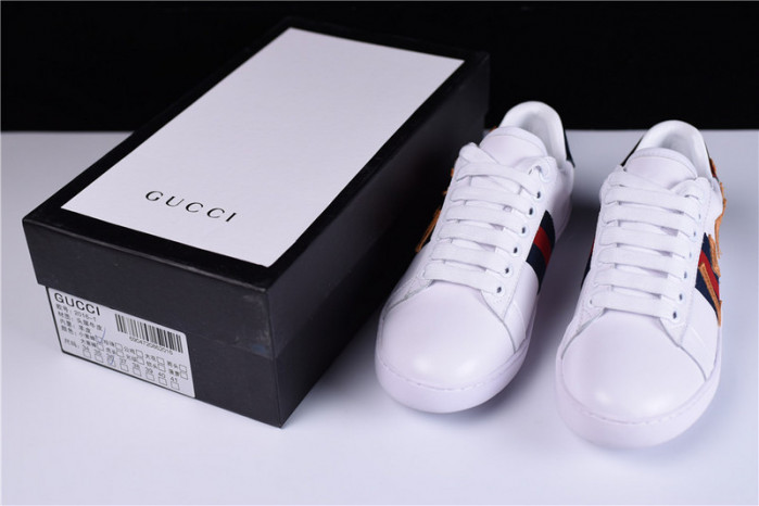 GUCCI ACE EMBROIDERED LOW-TOP SNEAKER WITH LOVED womens 497090 DOPE0 9095