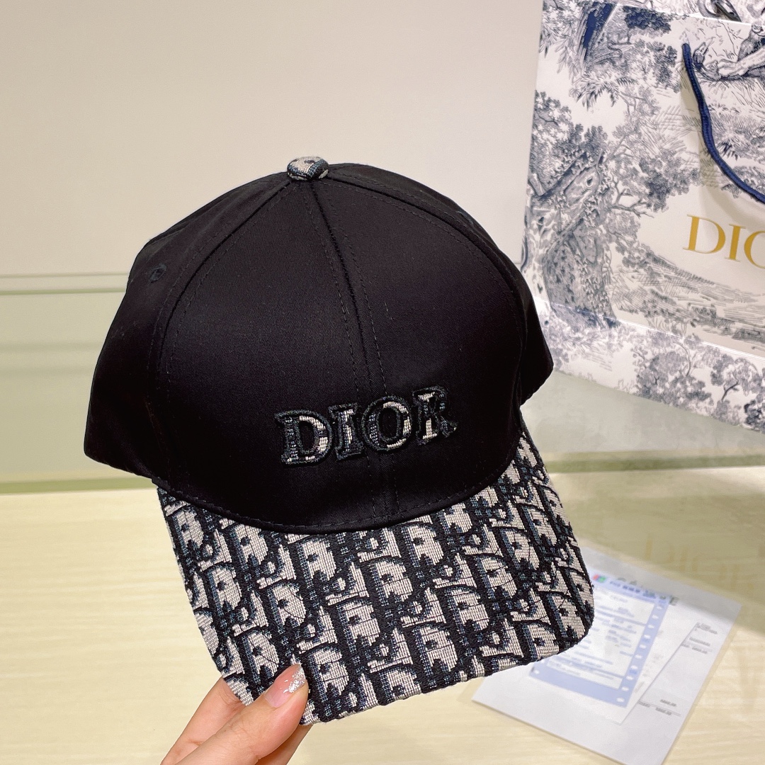 Dior peaked cap with logo printed all over the visor