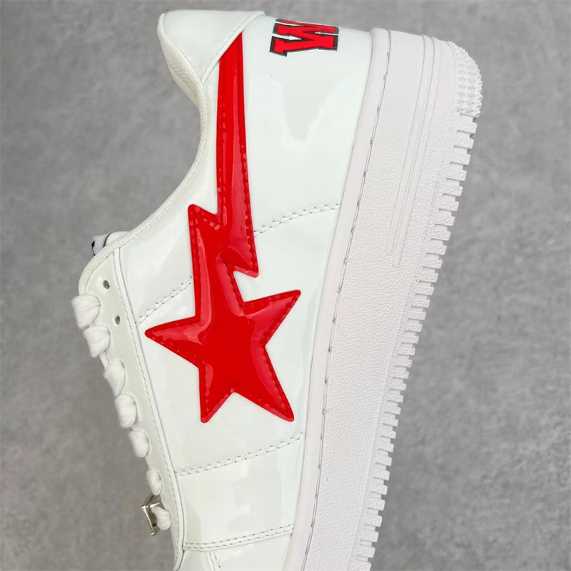 A Bathing Ape Bape Sta Low Shark White 1F70-191-004RED