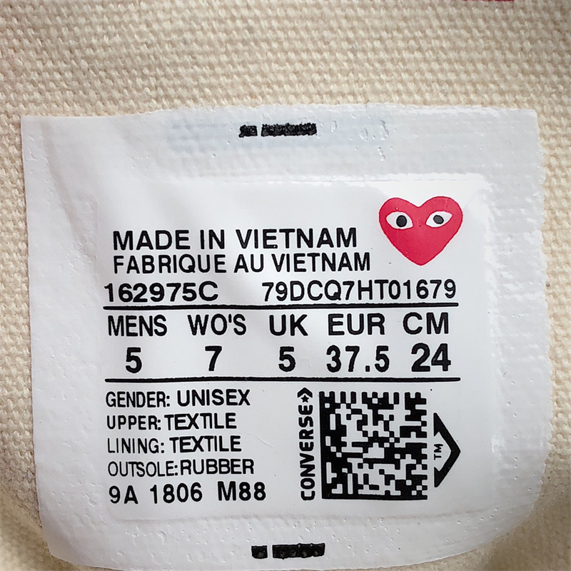 Converse Chuck Taylor All-Star 70 Ox Comme des Garcons Play Multi-Heart White 162975C