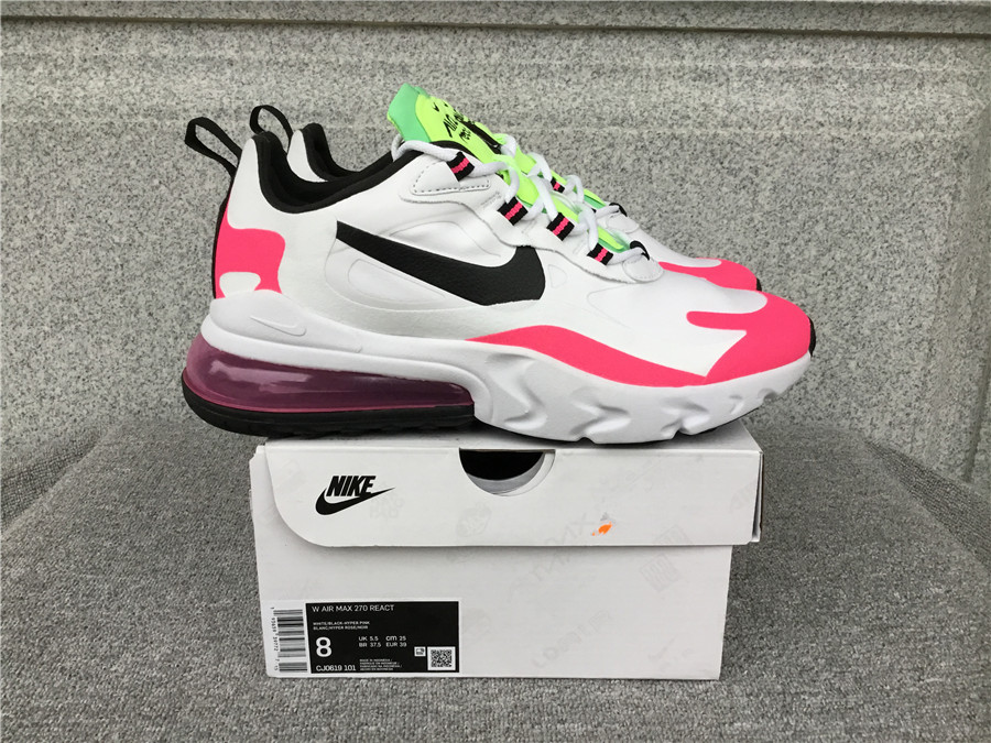 Nike Air Max 270 React Air Cushioned Running Shoe CJ0619-101