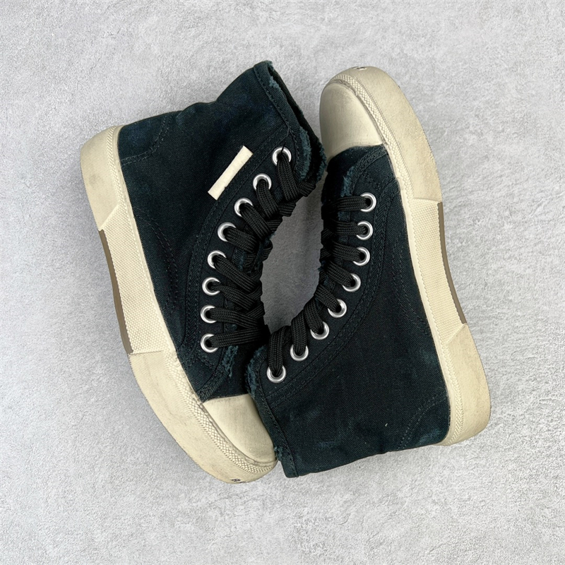 Balenciaga Paris Distressed High Top Sneakers Black 688752W3RC11090