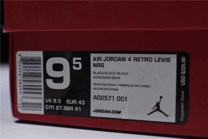 Levis x Air Jordan 4 black AO2571-001