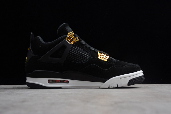 Air Jordan 4 Royalty Black/Metallic Gold-White mens 308497-032