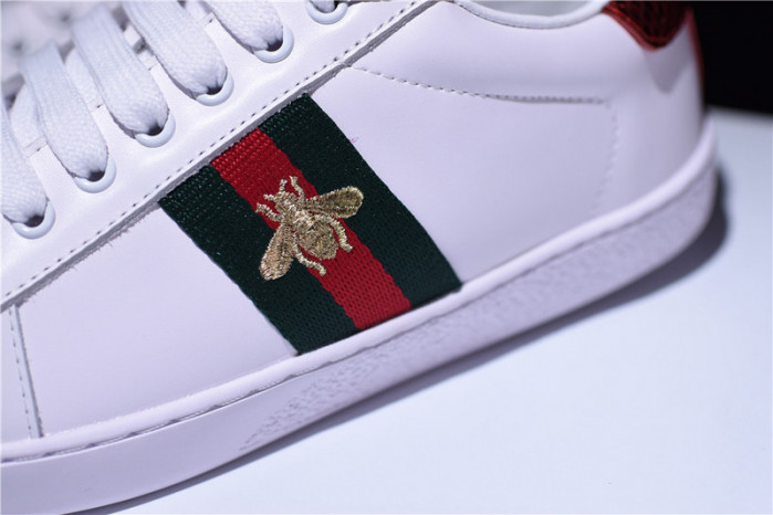 GUCCI Ace Embroidered Low-Top Sneaker white with bee