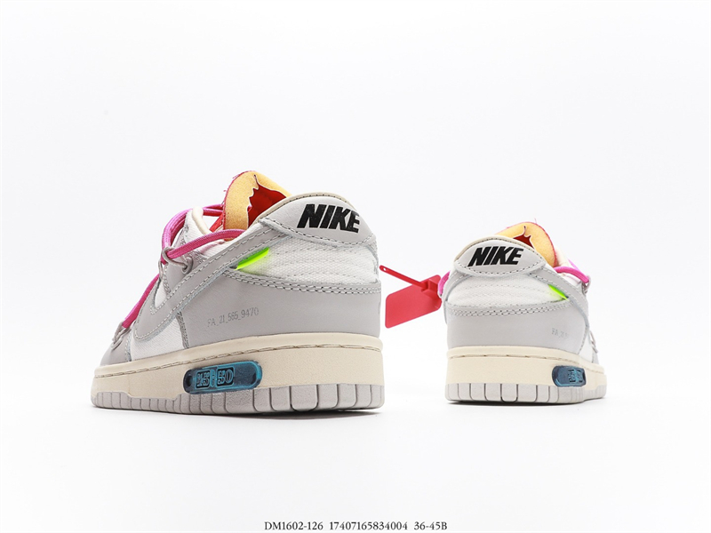 Nike Dunk Low Off-White Lot 23 DM1602-126 SAIL/NEUTRAL GREY-HABANERO RED