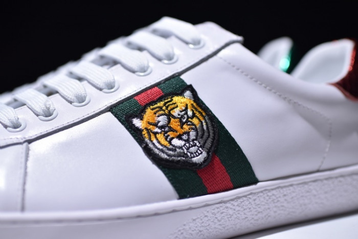 Gucci Ace Embroidered Low-Top Sneaker with TIGER MENS