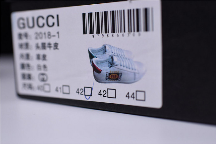 GUCCI ACE EMBROIDERED LOW-TOP SNEAKER WITH GG LOGO