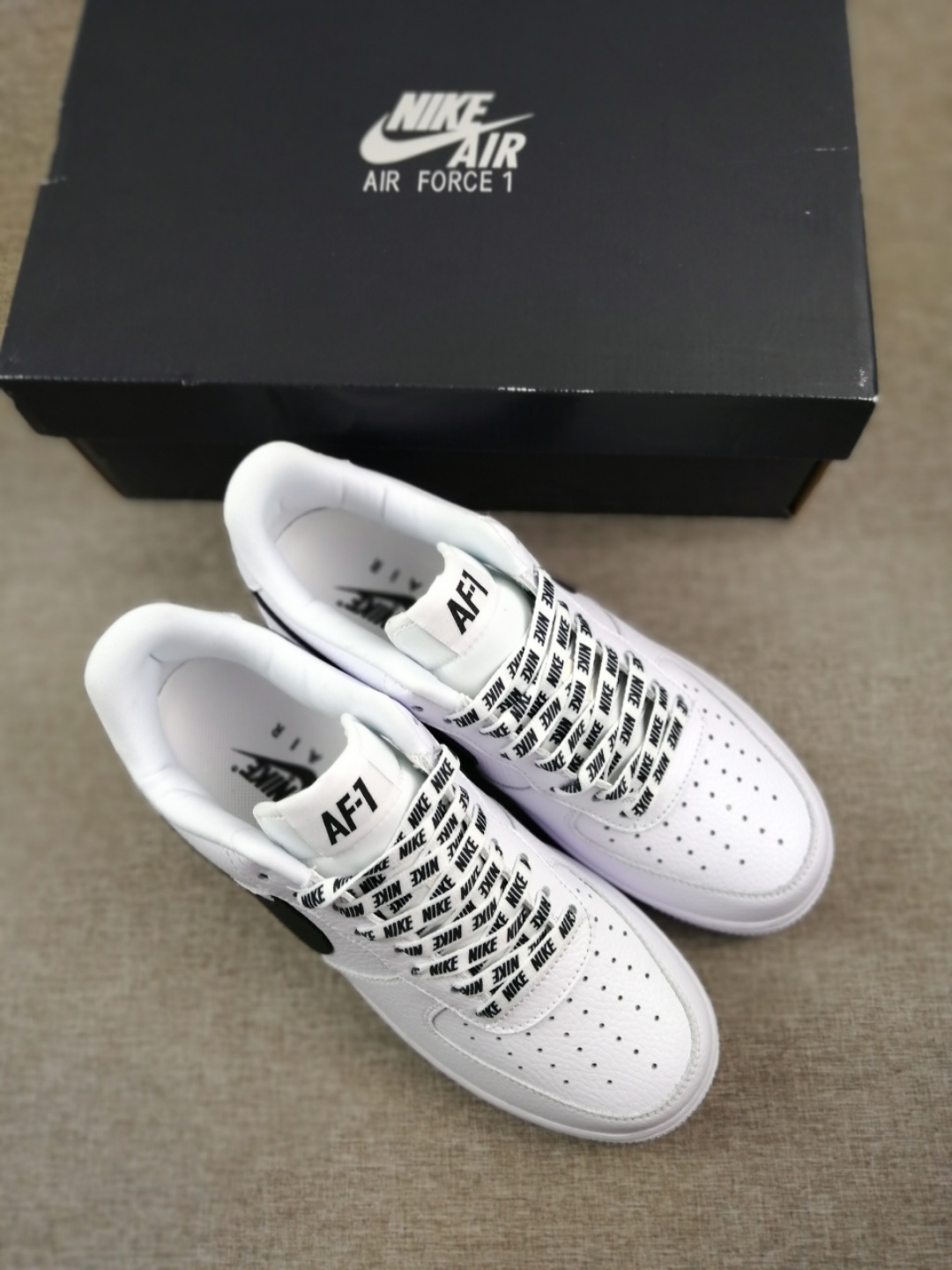 Nike Air Force 1 07 LV8 NBA Sz 18 White/ Black Athletic Shoes 823511-103