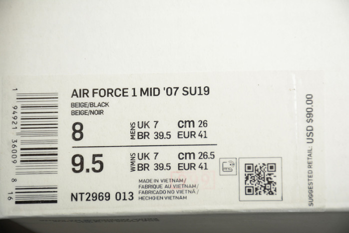 Nike Air Force 1 Mid ??07 SU19 AF1 Beige Black HT2969-013