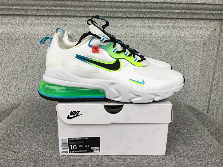 Nike Air Max 270 React Air Cushioned Running Shoe CK6457-100