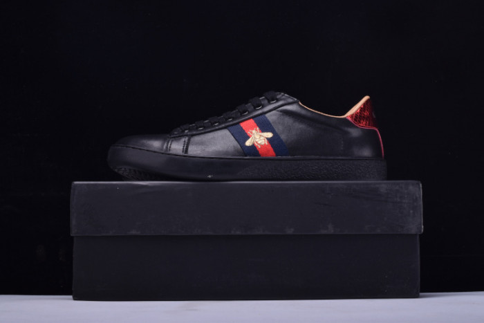 GUCCI Ace Embroidered Low-Top Sneaker black with bee mens 431942-A38G0