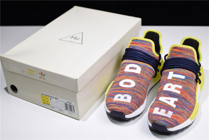 Pharrell x adidas mens NMD Hu Trail bold yellow-footwear white AC7360