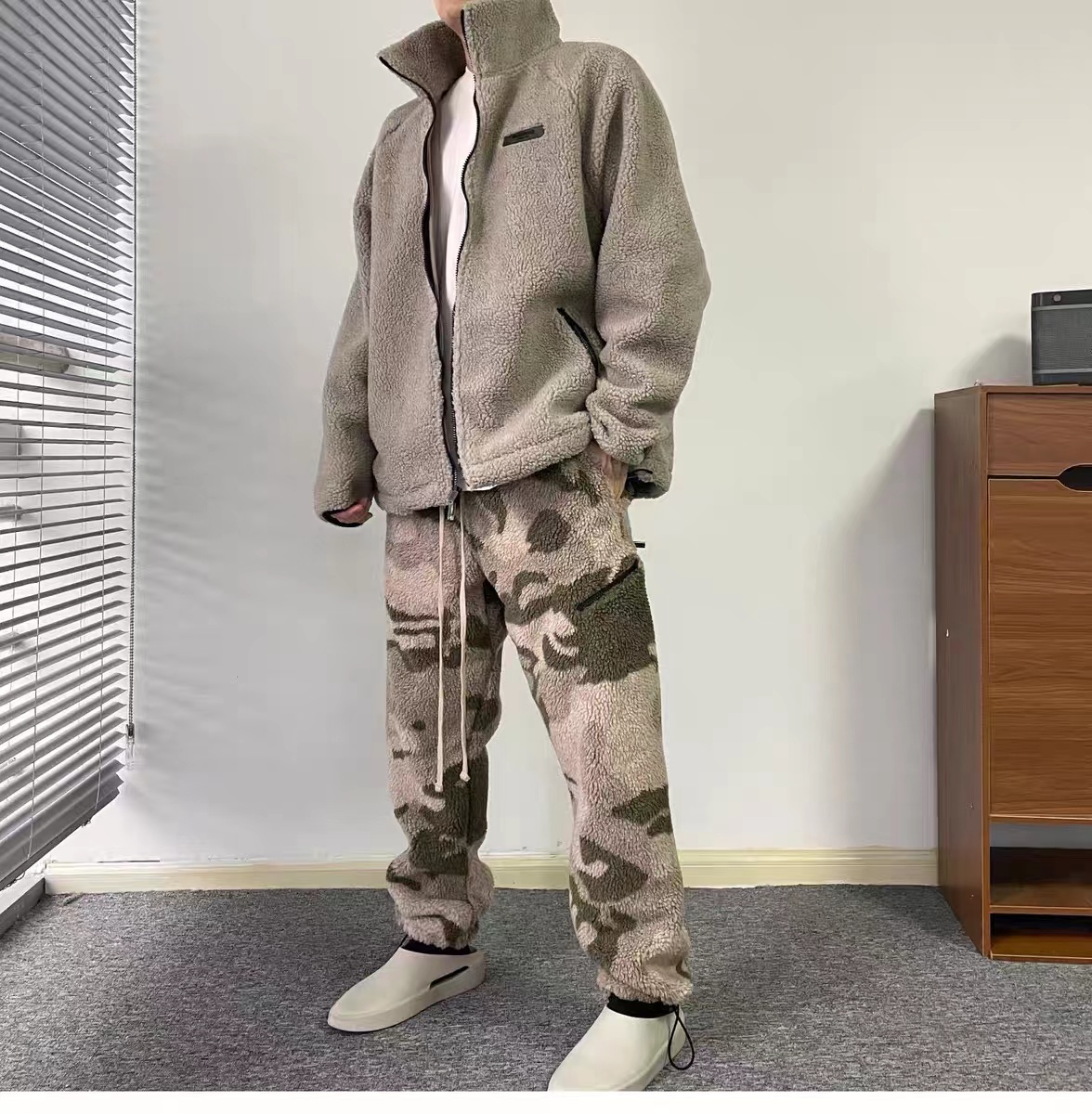 FOG FEAR OF GOD essentials polar fleece jacket spring, autumn and winter