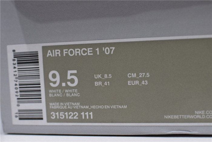 Nike Air Force 1 07 All Triple White Classic Shoes Sneakers AF1 315122-111/CW2288-111