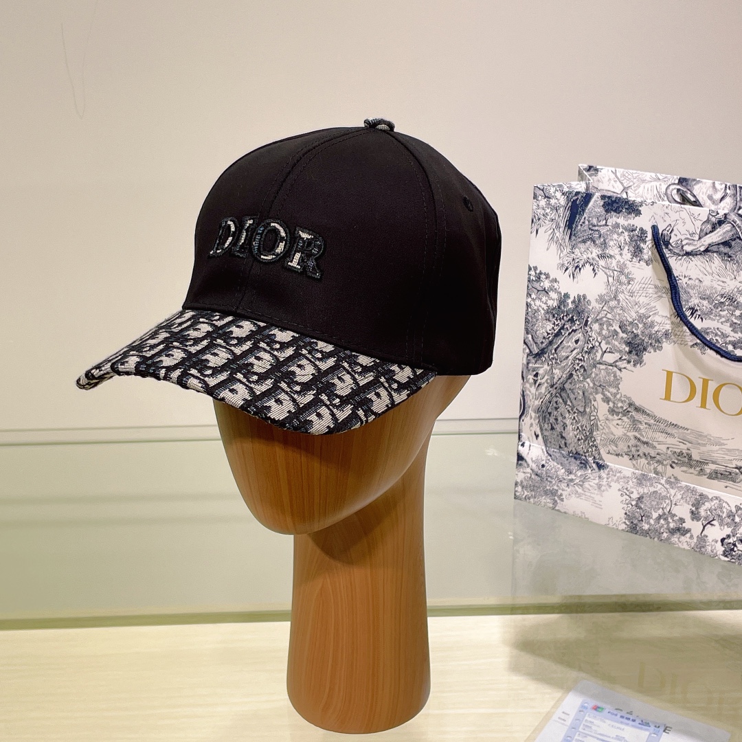 Dior peaked cap with logo printed all over the visor