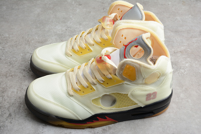 Off-White Air Jordan 5 Sail Fire Red DH8565-100