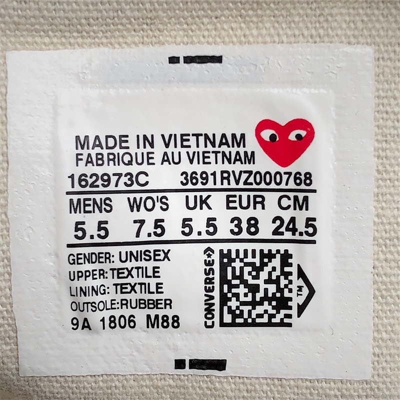 Converse Chuck Taylor All-Star 70 Hi Comme des Garcons Play Multi-Heart Green 162973C