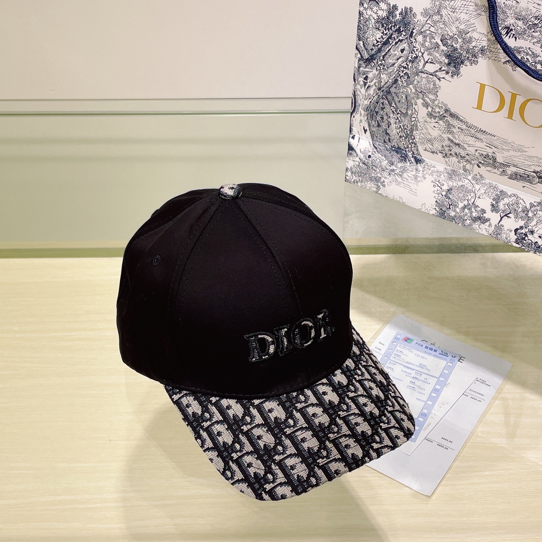 Dior peaked cap with logo printed all over the visor