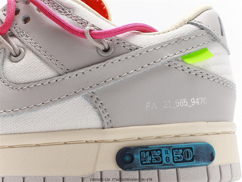 Nike Dunk Low Off-White Lot 23 DM1602-126 SAIL/NEUTRAL GREY-HABANERO RED