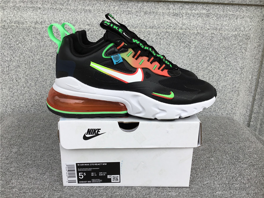 Nike Air Max 270 React Air Cushioned Running Shoe CK6457-001