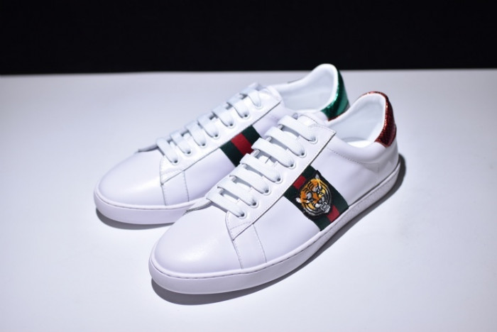 Gucci Ace Embroidered Low-Top Sneaker with TIGER MENS