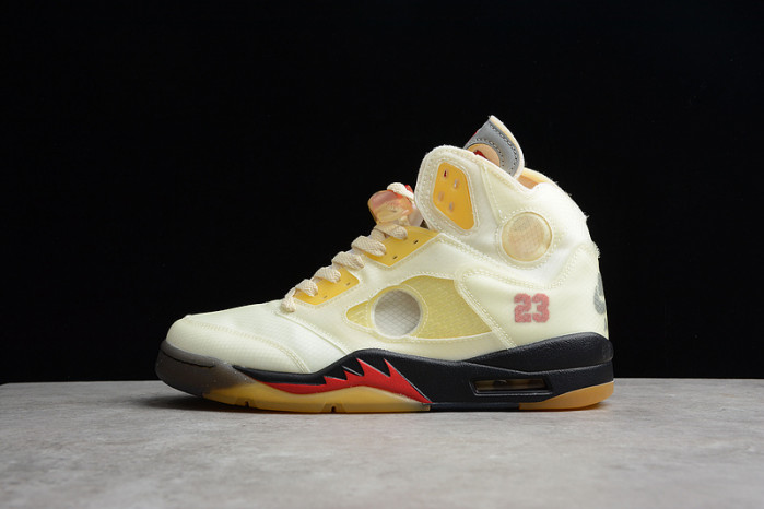 Off-White Air Jordan 5 Sail Fire Red DH8565-100