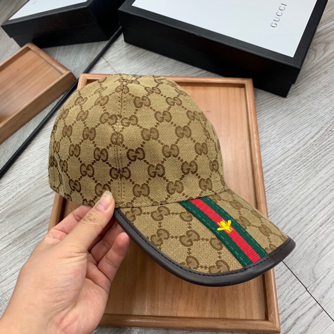 Gucci printed cap brown