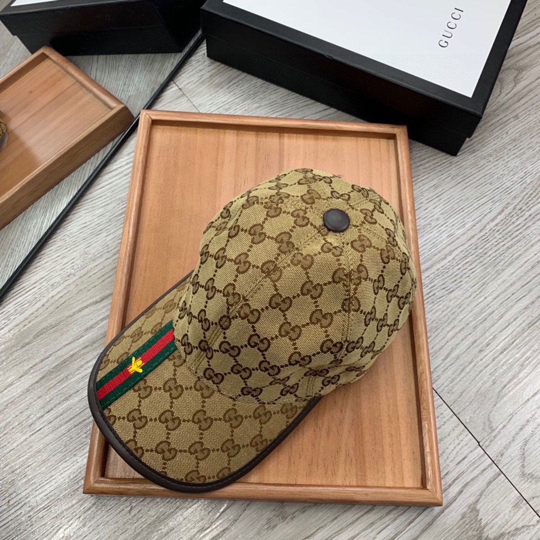 Gucci printed cap brown