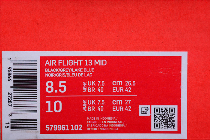 Nike Air Flight 13 Mid White Wolf Grey Tropical Teal Black 579961-102