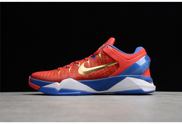 NIKE ZOOM KOBE VII RLX RED BLUE METALLIC GOLD 488371-406