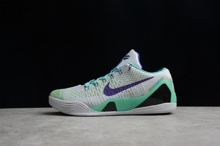 NIKE KOBE 9 GREY GREEN PURPLE 630487-005