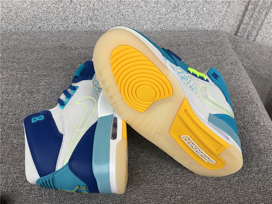 Air Jordan Legacy 312 Mandarin Duck White and Blue Stitching