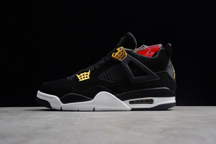 Air Jordan 4 Royalty Black/Metallic Gold-White mens 308497-032