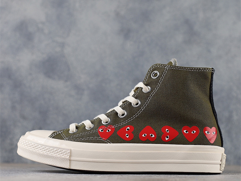 Converse Chuck Taylor All-Star 70 Hi Comme des Garcons Play Multi-Heart Green 162973C