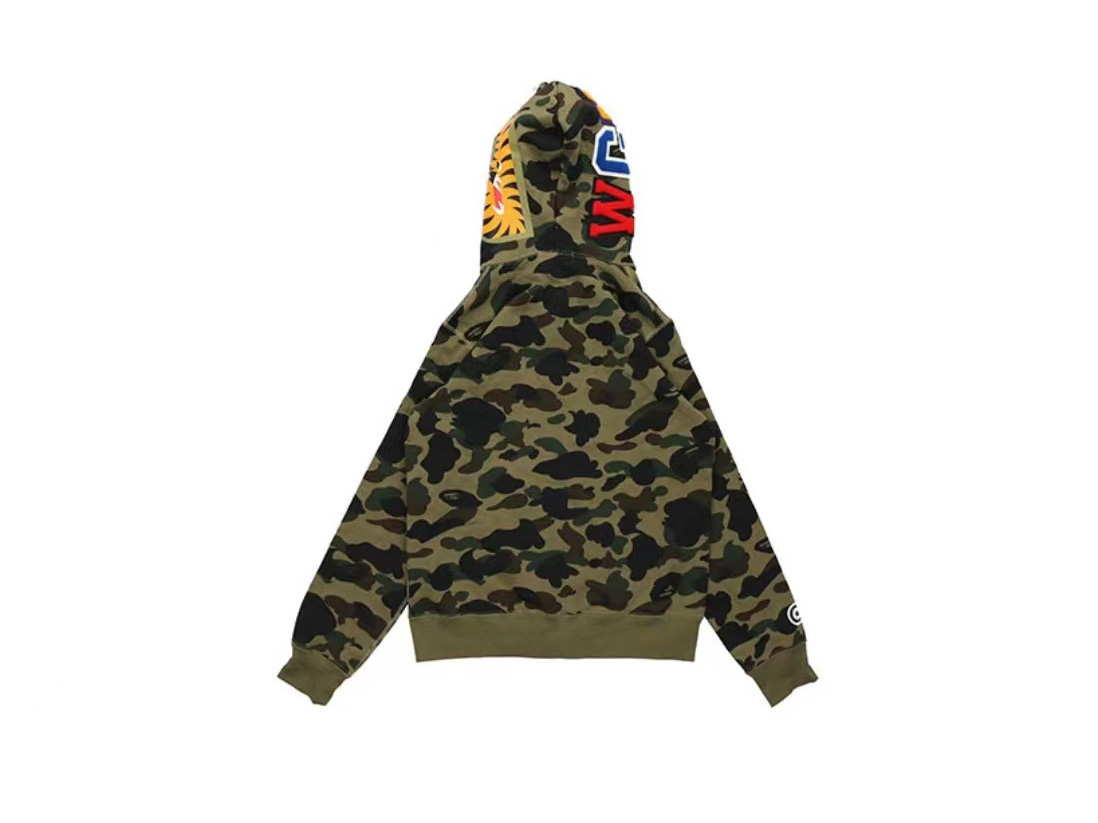 Bape camouflage hooded sweatshirt green