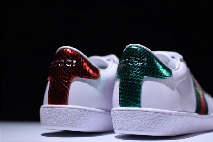 GUCCI Ace Embroidered Low-Top Sneaker white with bee