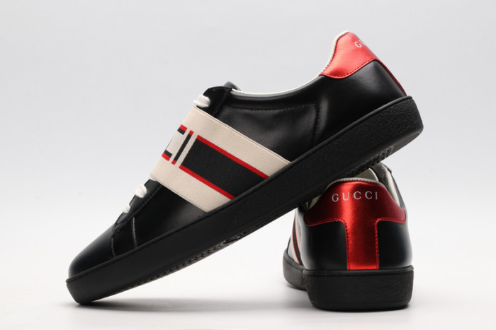 Gucci Ace Embroidered Low-Top Sneaker black