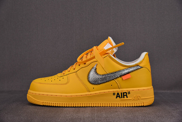NIKE AIR FORCE 1 LOW OFF-WHITE UNIVERSITY GOLD METALLIC SILVER DD1876-700