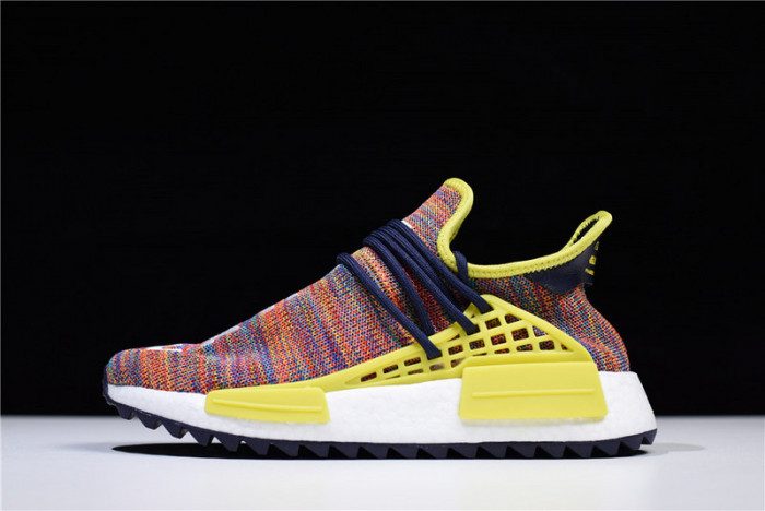 Pharrell x adidas mens NMD Hu Trail bold yellow-footwear white AC7360