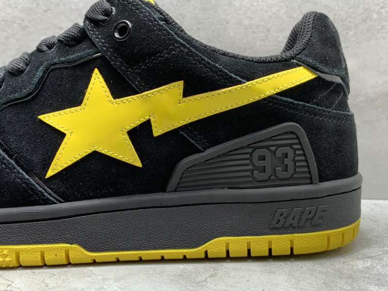 GT A Bathing Ape Bape Sk8 Sta Black Electric Yellow